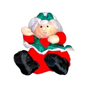 Vintage Stuffins Mrs. Santa Clause Nylon Plush 10” Christmas Stuffed Animal EUC!